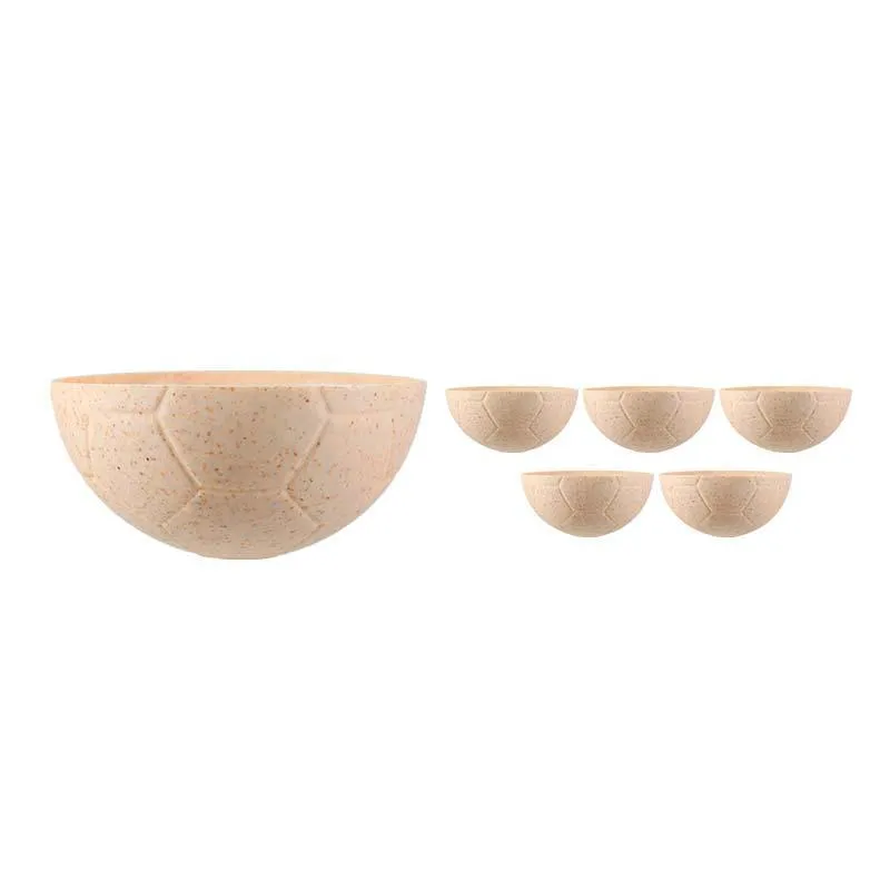 Kit 6 Petisqueira Futebol Fibra Madeira Palha 240ml