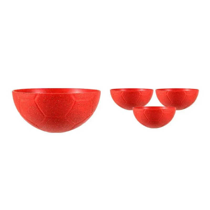 Kit 4 Petisqueira Futebol Fibra Madeira Vermelho 240ml
