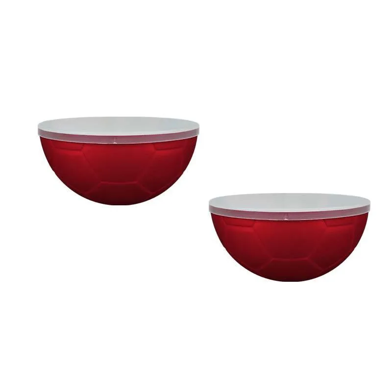Kit 2 Petisqueira Futebol Tampa Vermelho 240ml Plástico