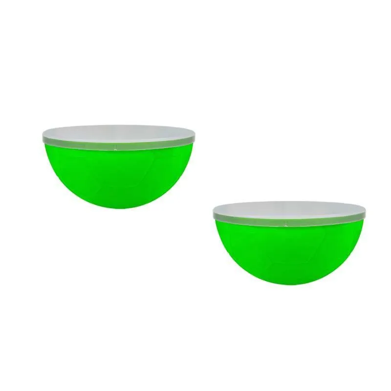 Kit 2 Petisqueira Futebol Tampa Verde Neon 240ml Plástico