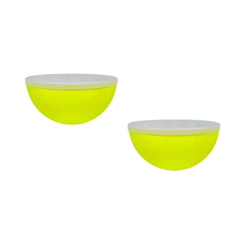 Kit 2 Petisqueira Futebol Tampa Amarelo Neon 240ml Plástico