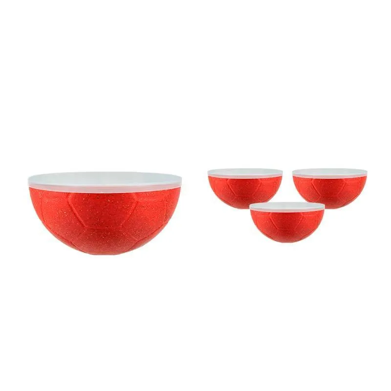 Kit 4 Petisqueira Futeboltampa Fibra Madeira Vermelho 240ml
