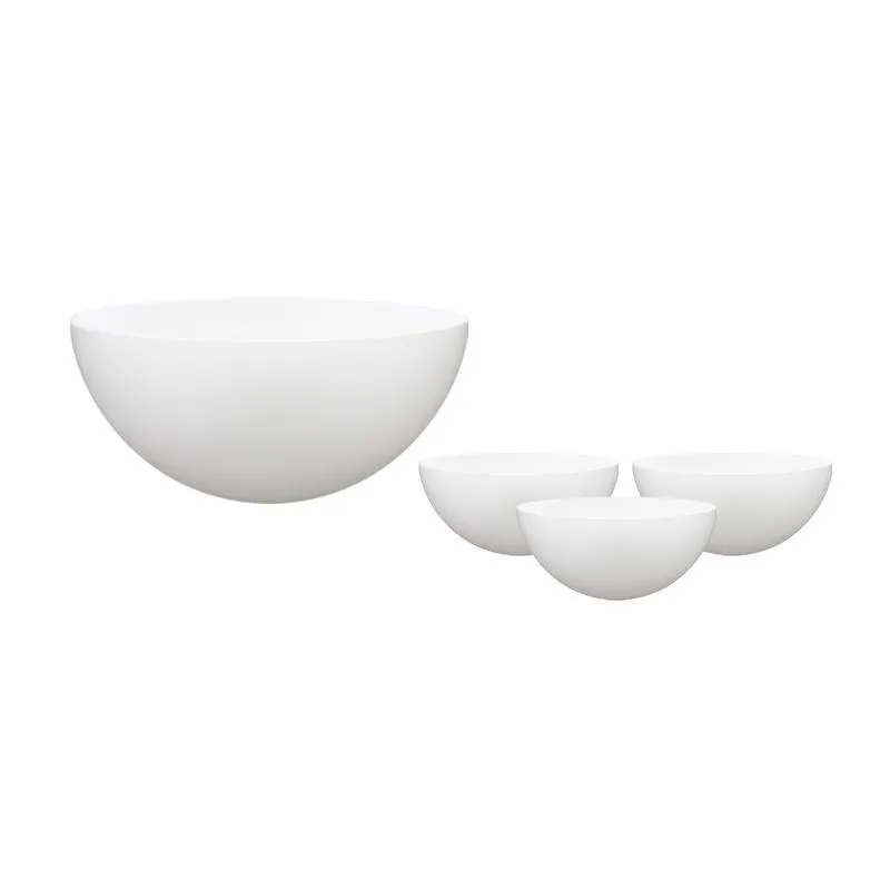 Kit 4 Mini Bowl Branco 240Ml Plástico Premium