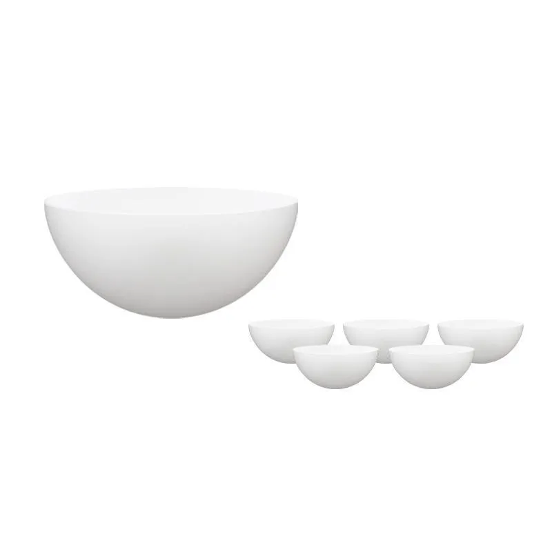 Kit 6 Mini Bowl Branco 240Ml Plástico Premium