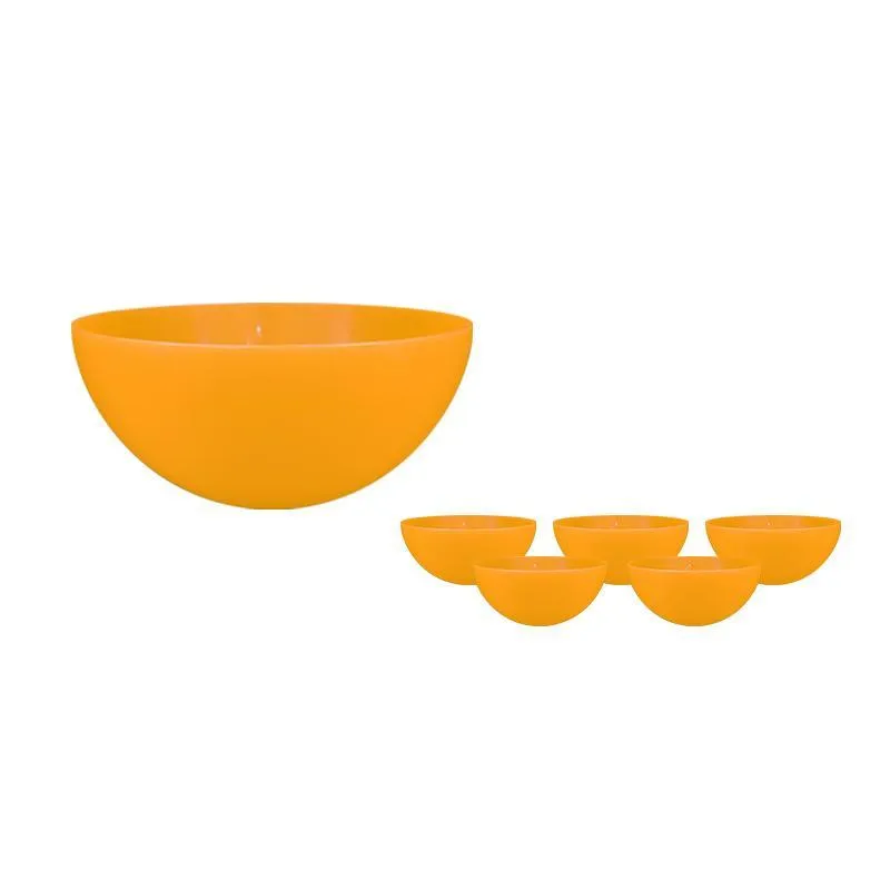 Kit 6 Mini Bowl Amarelo 240ml Plástico Premium