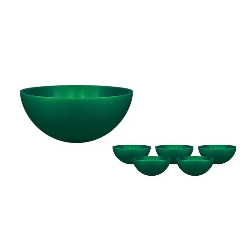 Kit 6 Mini Bowl Verde 240ml Plástico Premium