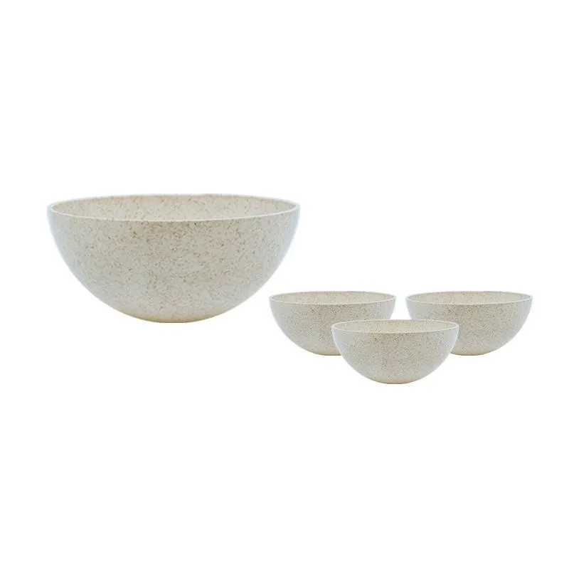 Kit 4 Mini Bowl Fibra Madeira Green Colors Palha 240Ml