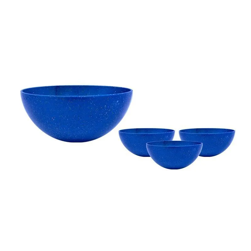 Kit 4 Mini Bowl Fibra Madeira Green Colors Azul 240Ml