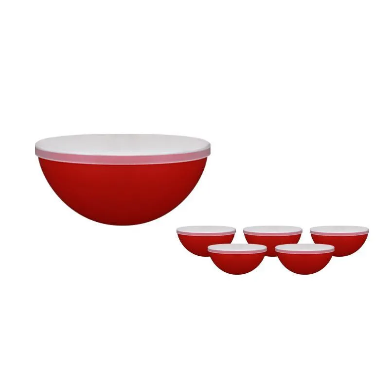 Kit 6 Mini Bowl Tampa Vermelho 240ml Plástico Premium