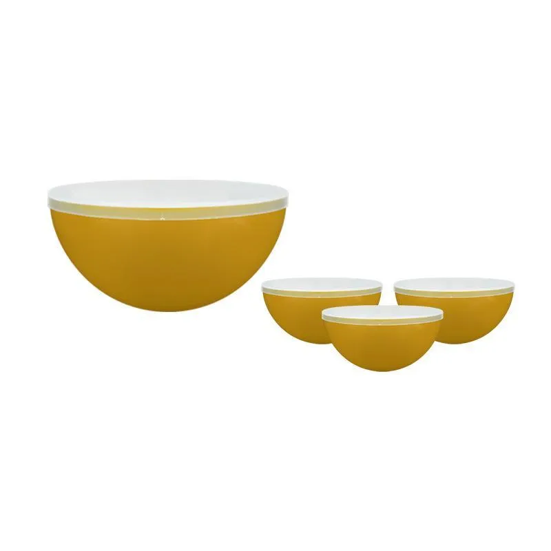 Kit 4 Mini Bowl Tampa Dourado 240ml Plástico Premium