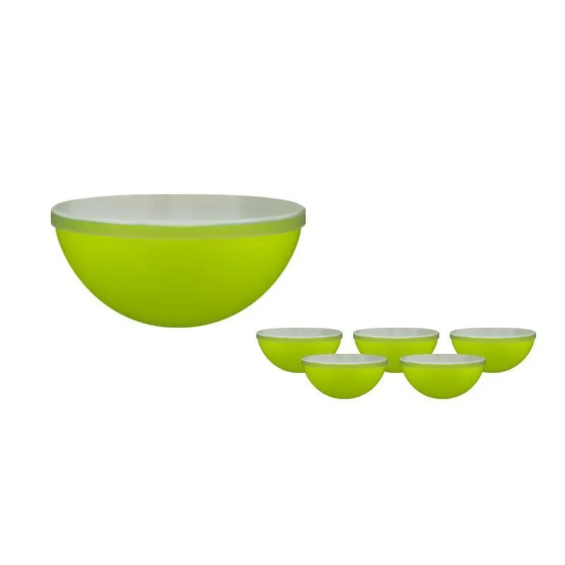 Kit 6 Mini Bowl Tampa Amarelo Neon 240ml Plástico Premium