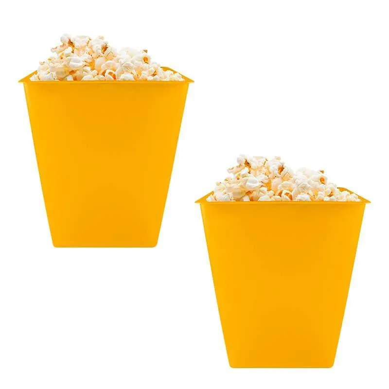 Kit 2 Pipoqueira Retrô Amarelo 2,6l Plástico Premium