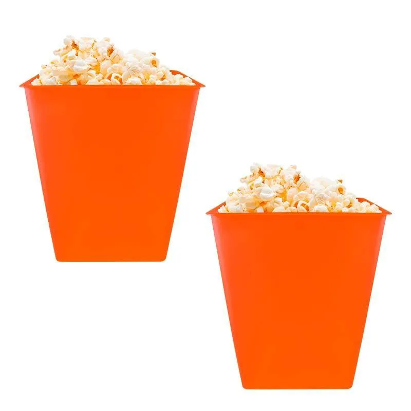 Kit 2 Pipoqueira Retrô Alaranjado 2,6l Plástico Premium