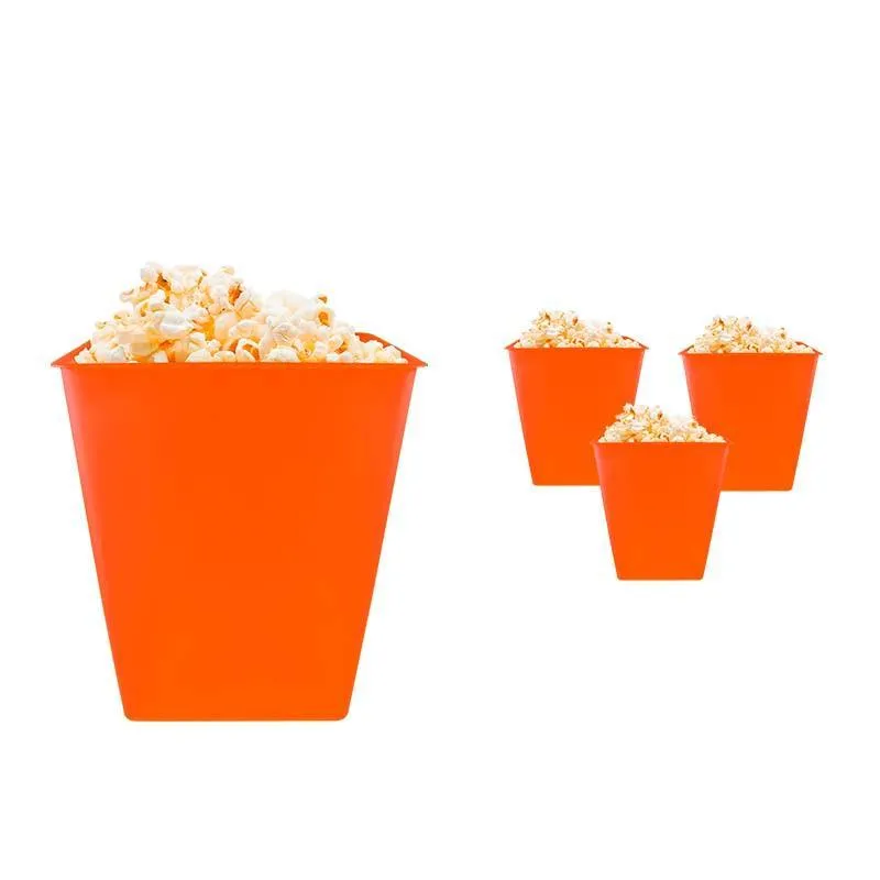 Kit 4 Pipoqueira Retrô Alaranjado 2,6l Plástico Premium