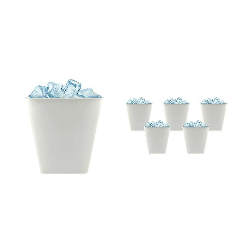 Kit 6 Balde Gelo Branco 2,6l Plástico Premium
