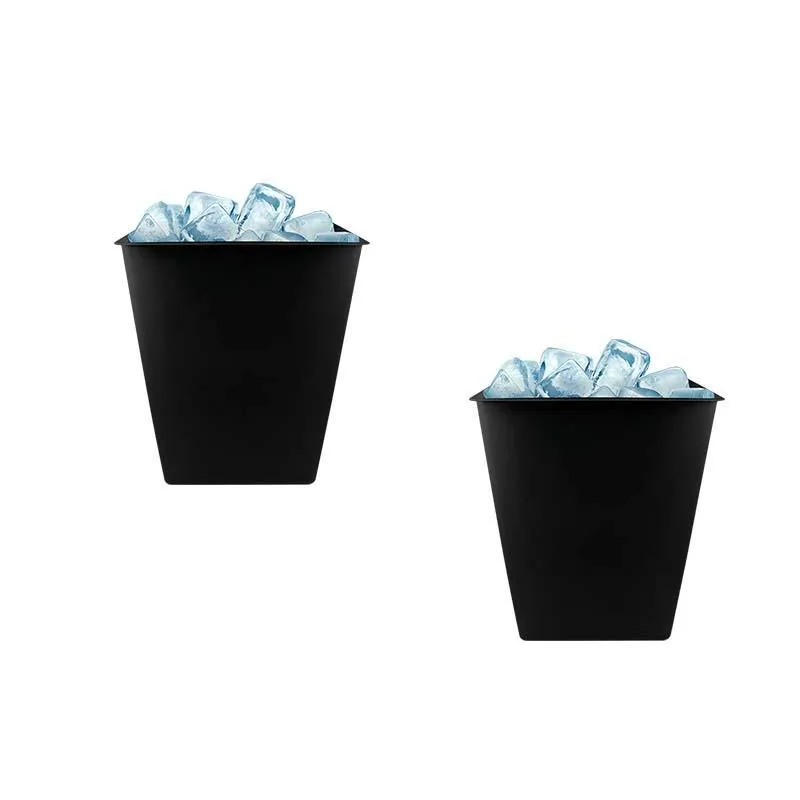 Kit 2 Balde Gelo Preto 2,6l Plástico Premium