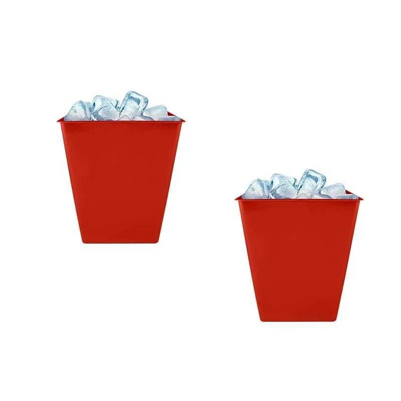 Kit 2 Balde Gelo Vermelho 2,6l Plástico Premium
