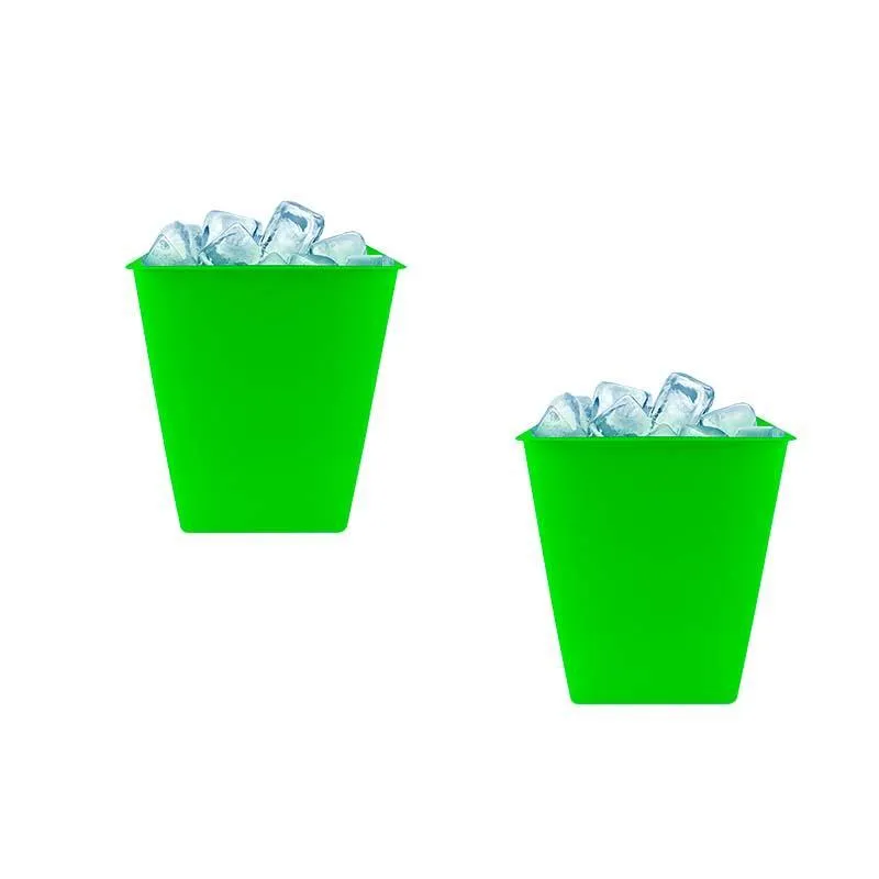 Kit 2 Balde Gelo Verde Neon 2,6l Plástico Premium