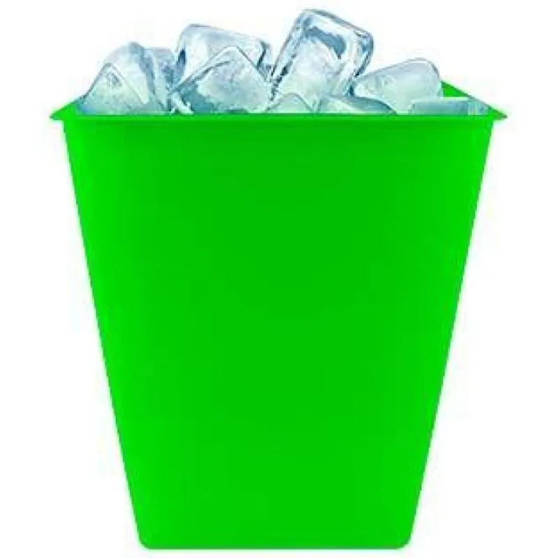 Kit 6 Balde Gelo Verde Neon 2,6l Plástico Premium