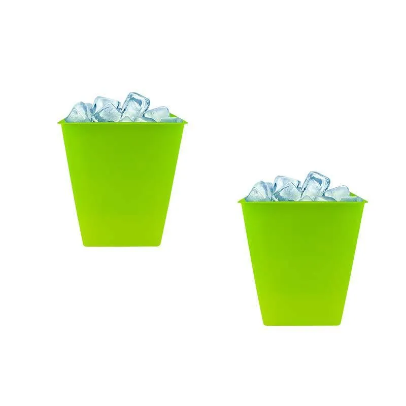Kit 2 Balde Gelo Amarelo Neon 2,6l Plástico Premium