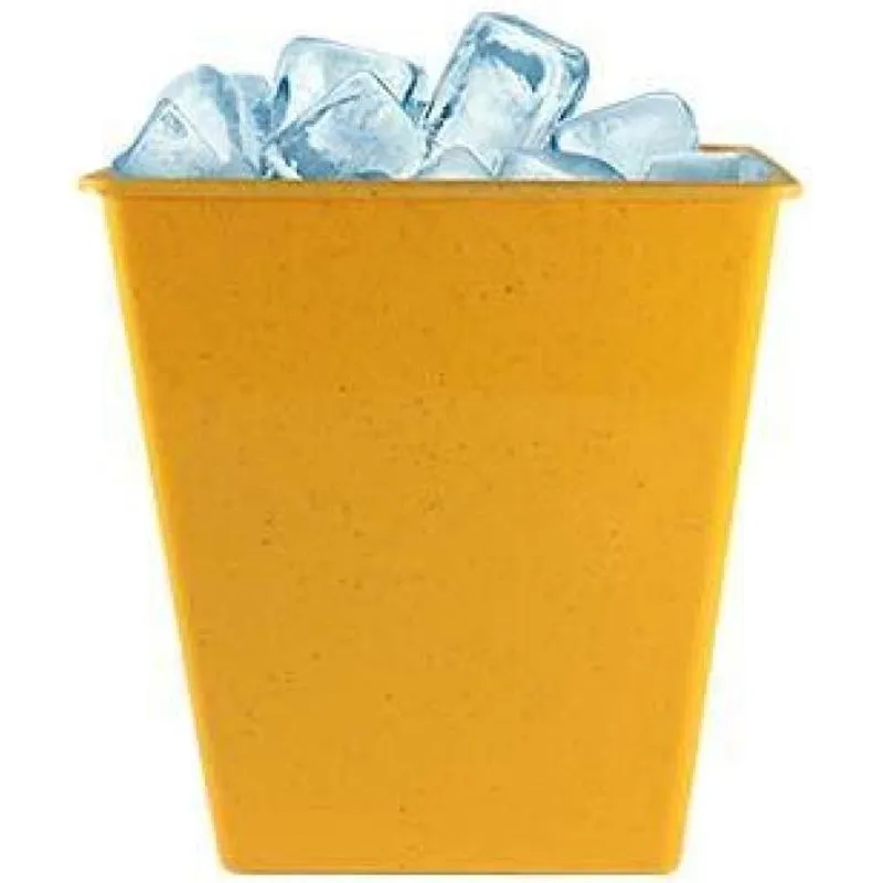 Kit 4 Balde Gelo Fibra Madeira Amarelo 2,6l