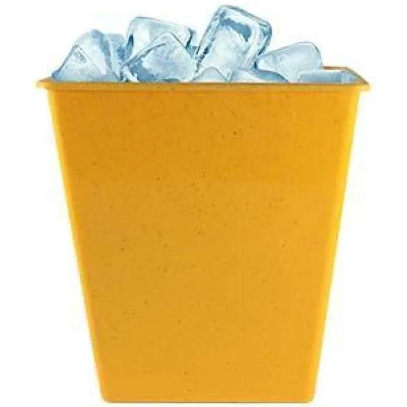 Kit 6 Balde Gelo Fibra Madeira Amarelo 2,6l