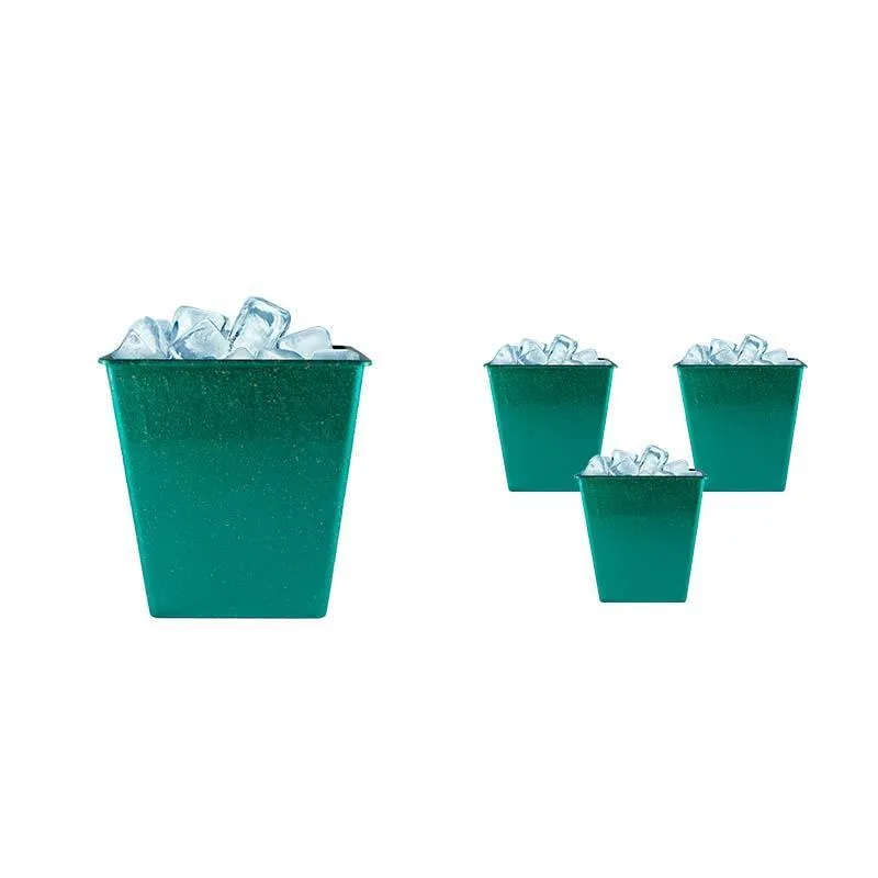 Kit 4 Balde Gelo Fibra Madeira Verde 2,6l