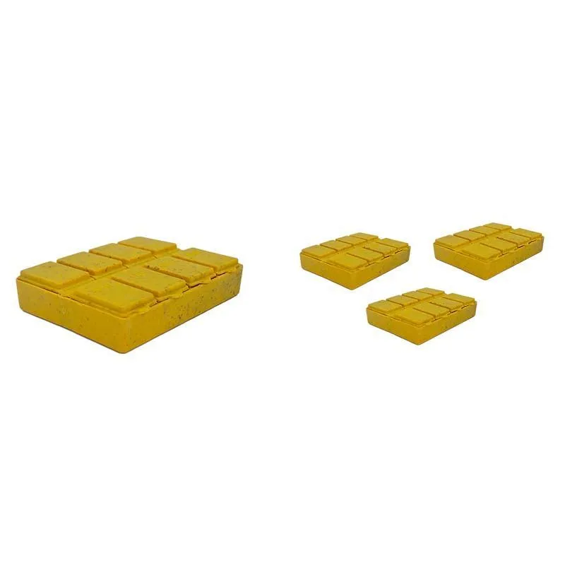 Kit 4 Porta Comprimido Fibra Madeira Amarelo
