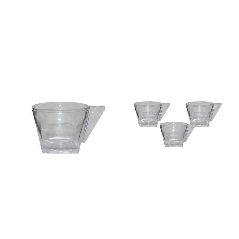 Kit 4 Xícara Cristal Transparente 50ml Plástico