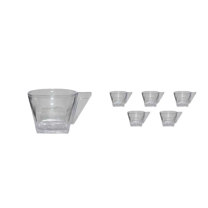 Kit 6 Xícara Cristal Transparente 50ml Plástico