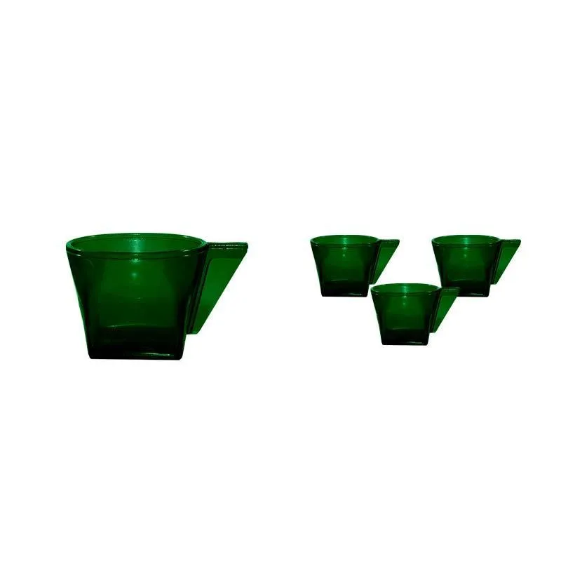 Kit 4 Xícara Cristal Verde 50ml Plástico