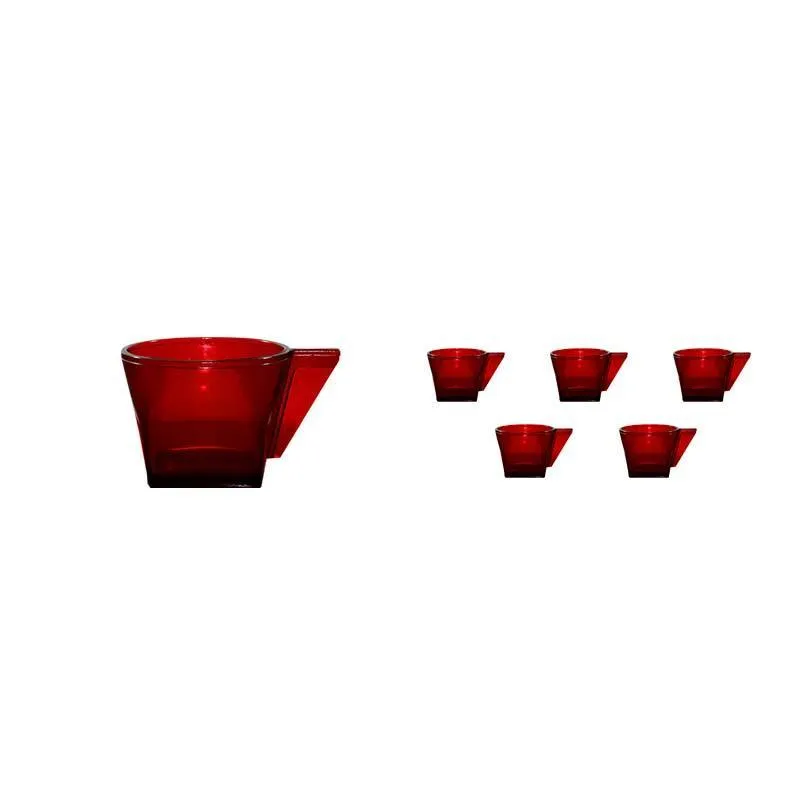 Kit 6 Xícara Cristal Vermelho 50ml Plástico