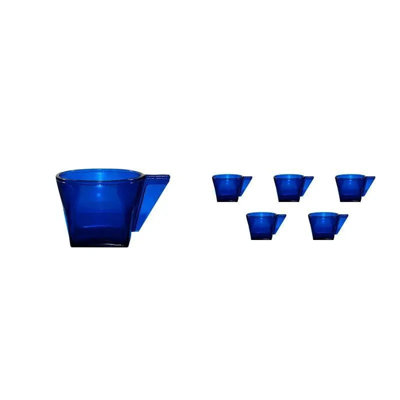 Kit 6 Xícara Cristal Azul 50ml Plástico