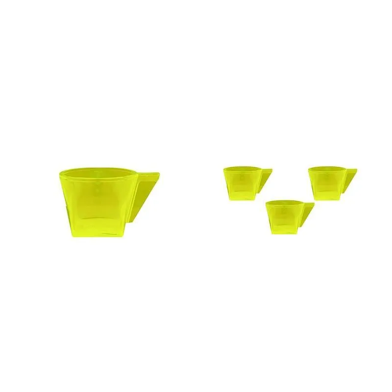 Kit 4 Xícara Cristal Amarelo Neon 50ml Plástico
