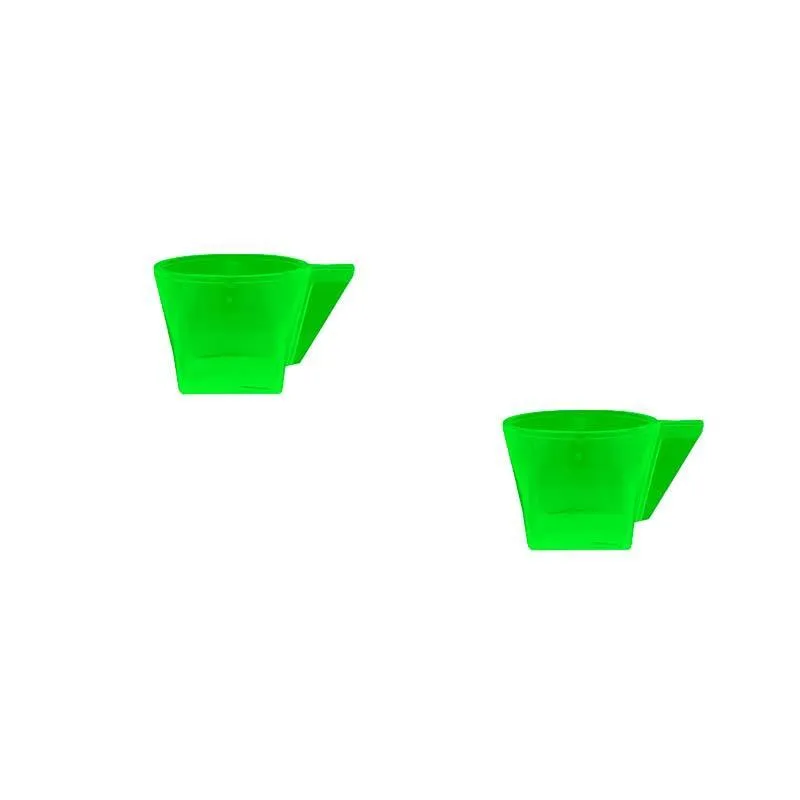 Kit 2 Xícara Cristal Verde Neon 50ml Plástico