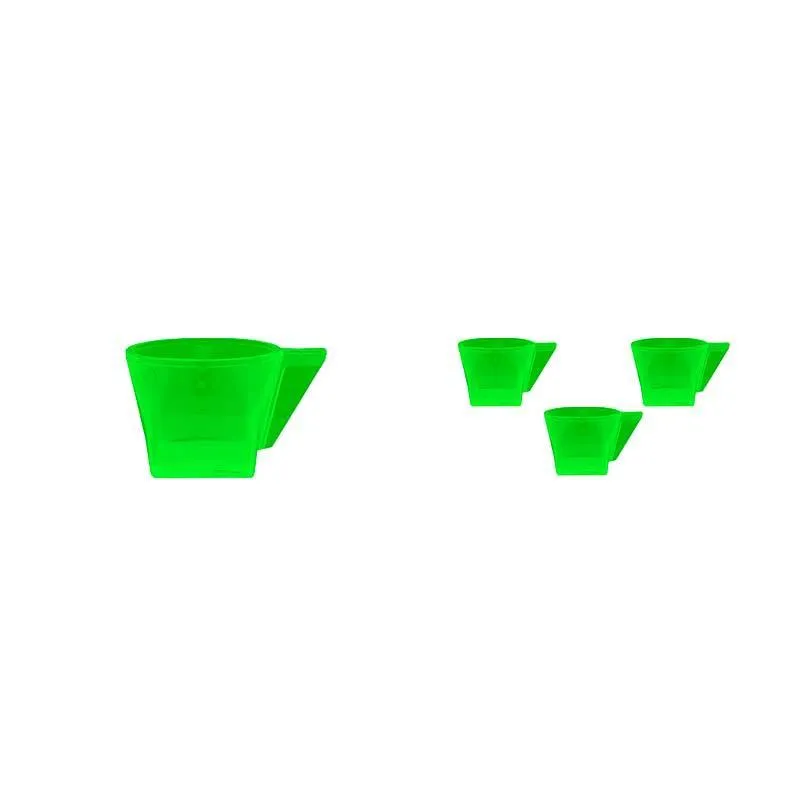 Kit 4 Xícara Cristal Verde Neon 50ml Plástico