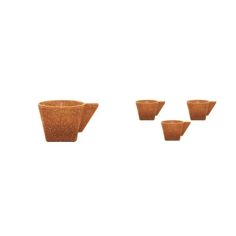 Kit 4 Xícara 50ml Fibra Madeira Green