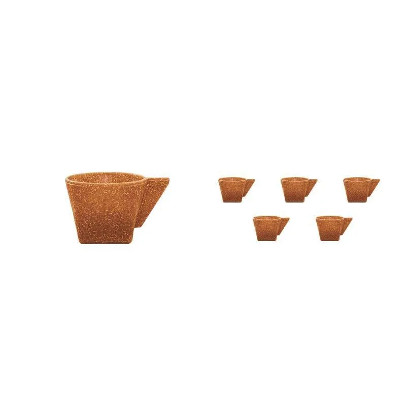 Kit 6 Xícara 50ml Fibra Madeira Green