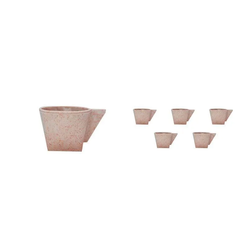 Kit 6 Xícara 50ml Fibra Madeira Palha