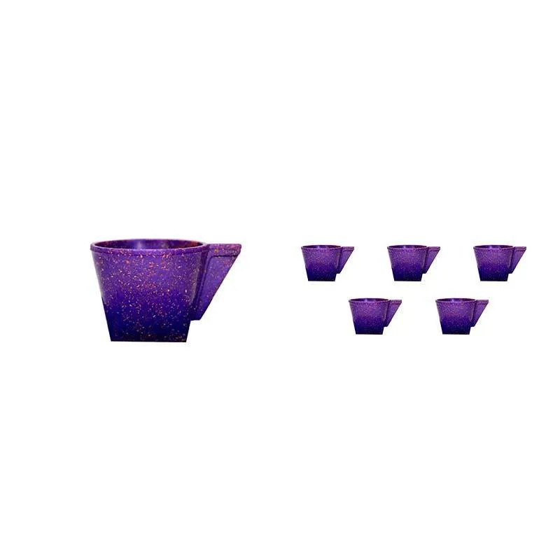 Kit 6 Xícara 50ml Fibra Madeira Lilás