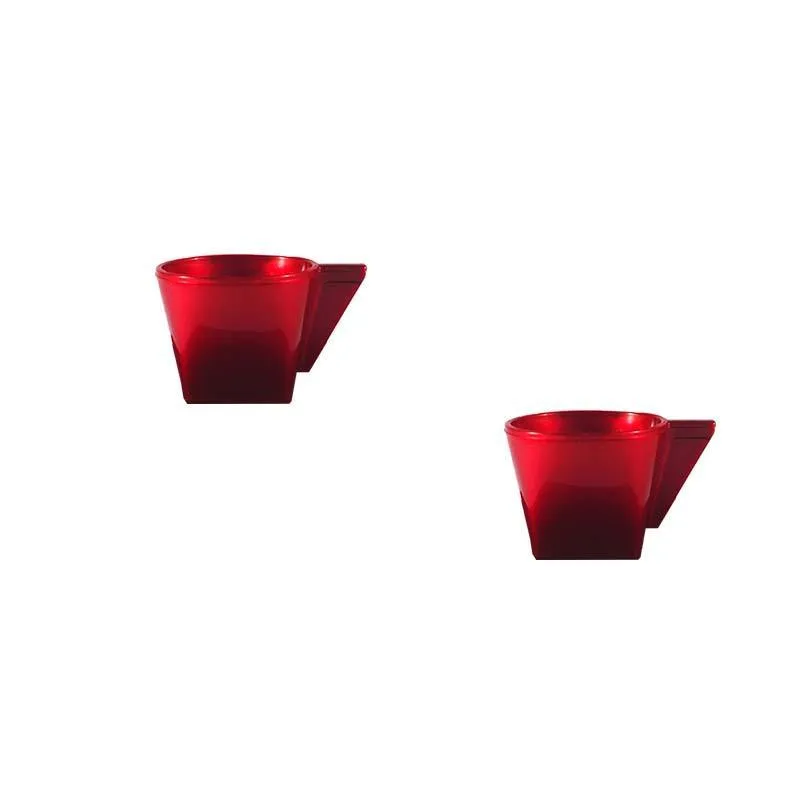 Kit 2 Xícara Vermelho 50ml Plástico