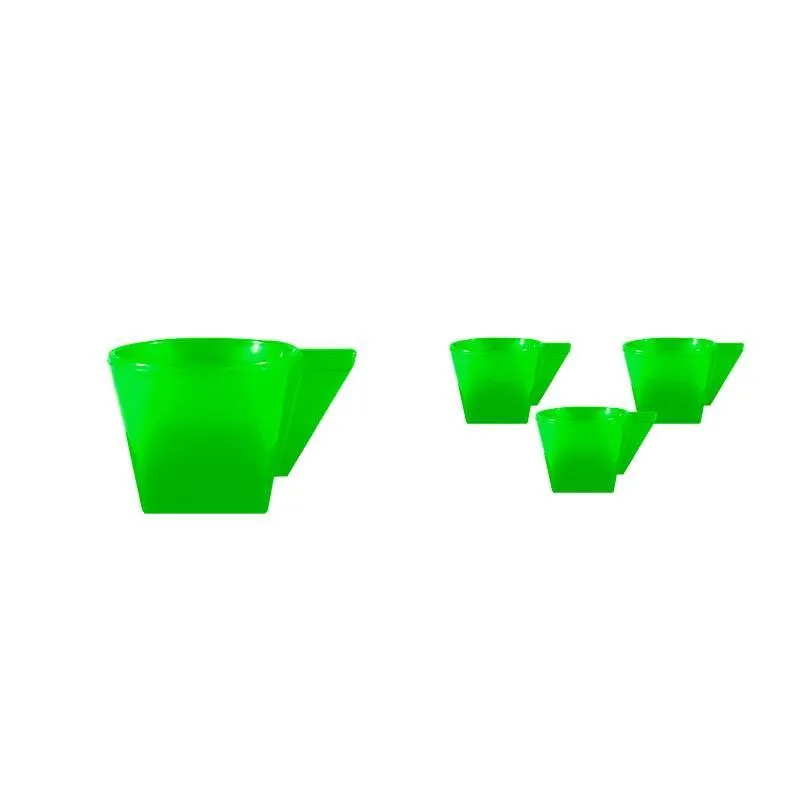 Kit 4 Xícara Verde Neon 50ml Plástico