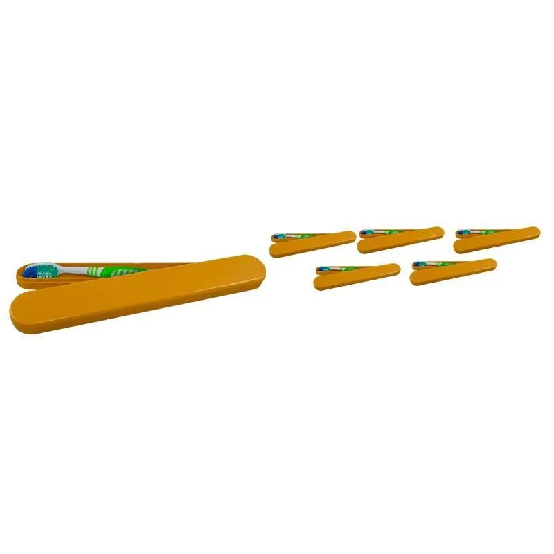 Kit 6 Porta Escova Dental Dourado Plástico