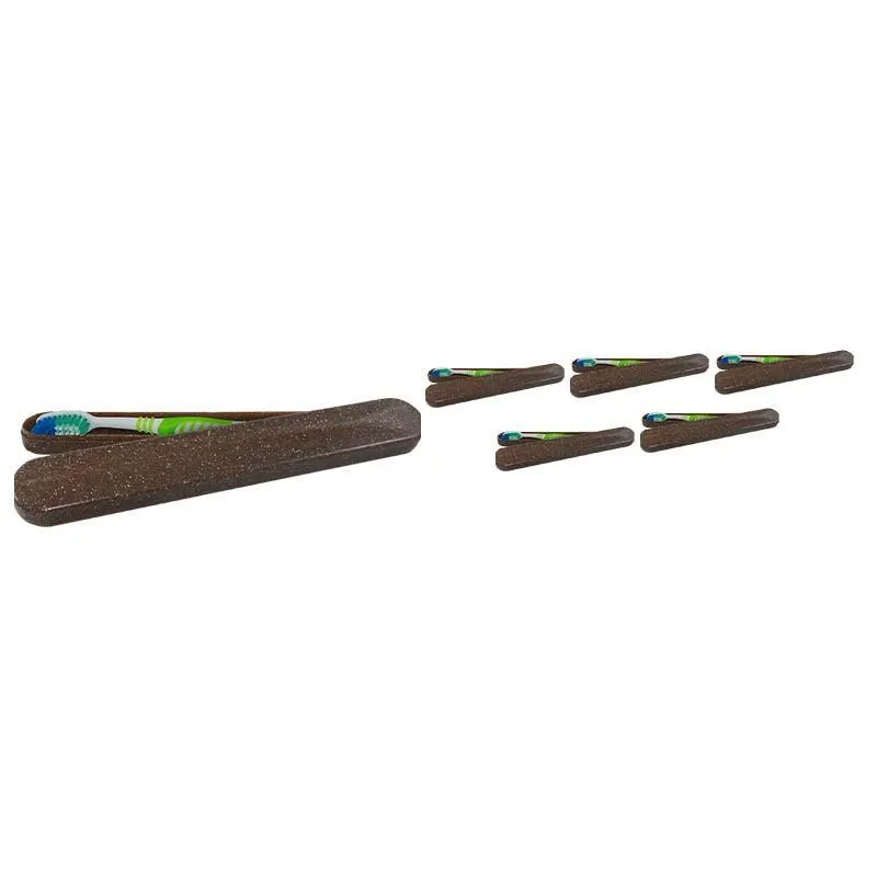 Kit 6 Porta Escova Dental Fibra Coco Green