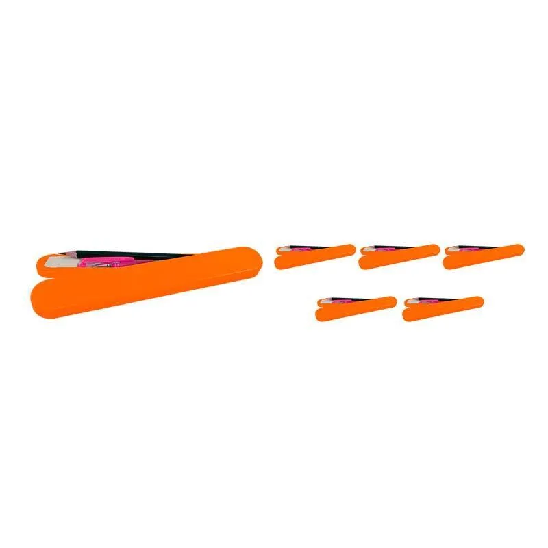 Kit 6 Mini Estojo Alaranjado Plástico