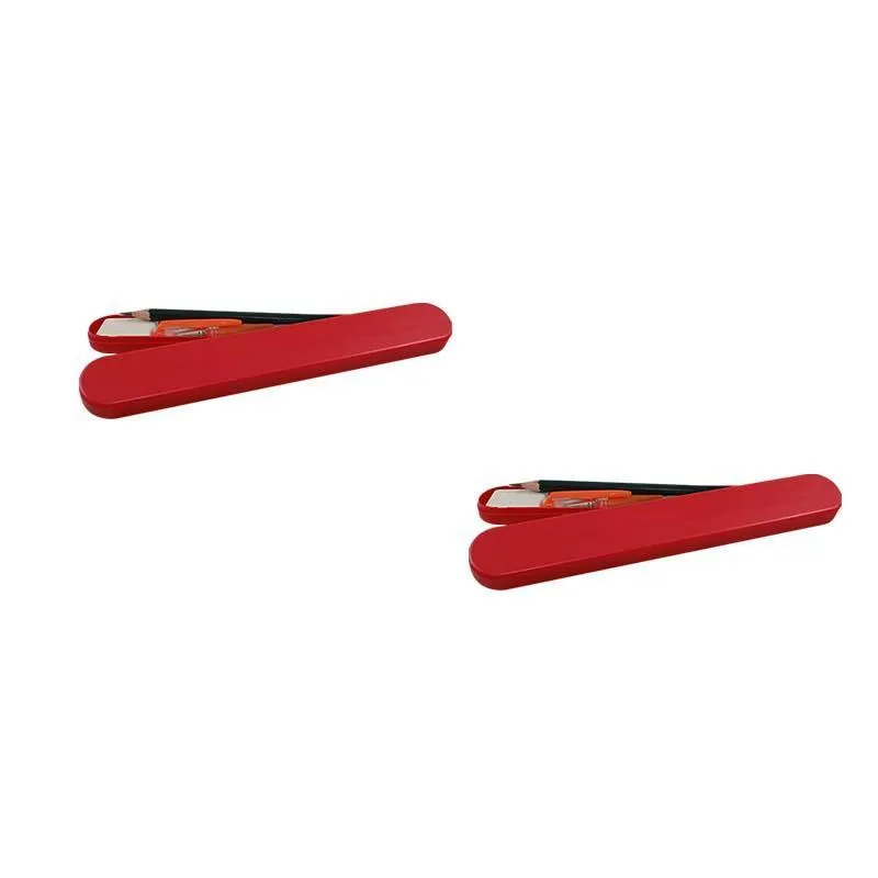 Kit 2 Mini Estojo Vermelho Plástico
