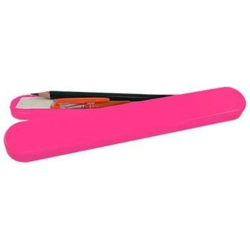 Kit 4 Mini Estojo Rosa Neon Plástico