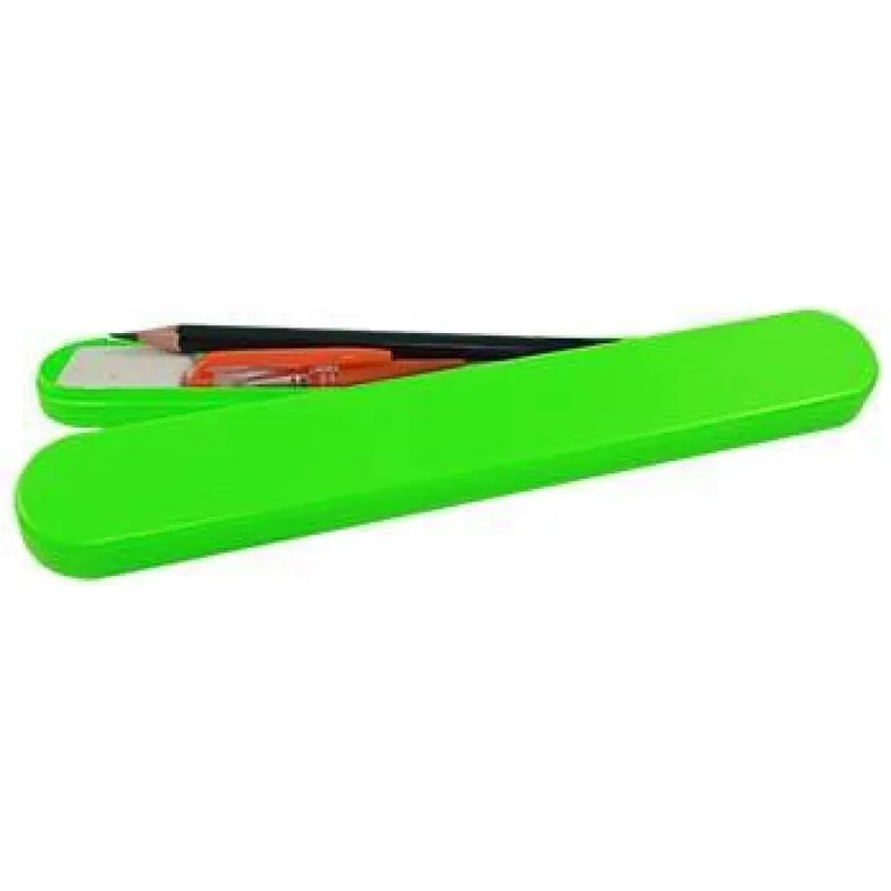 Kit 4 Mini Estojo Verde Neon Plástico