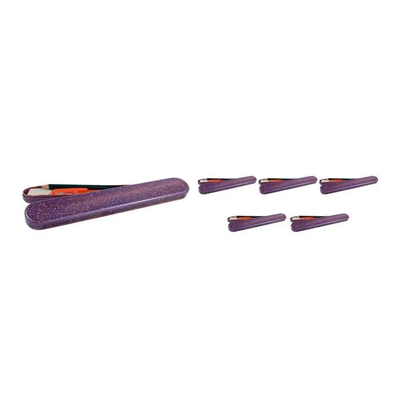 Kit 6 Mini Estojo Fibra Madeira Lilás