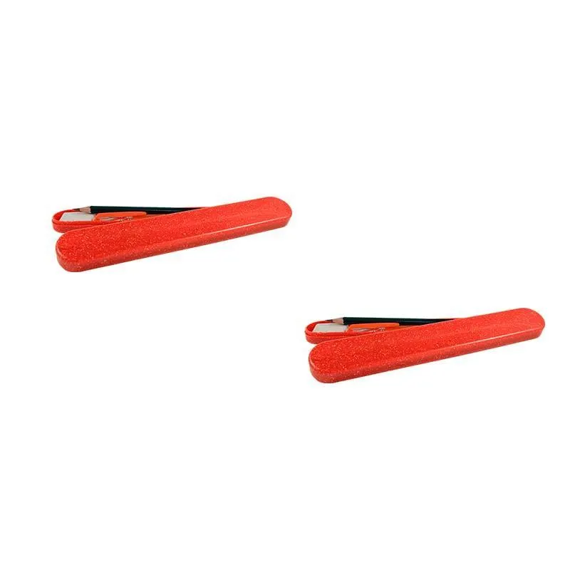 Kit 2 Mini Estojo Fibra Madeira Vermelho